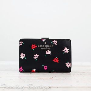Kate Spade Staci Medium Compact Bifold Wallet Ditsy Buds Print